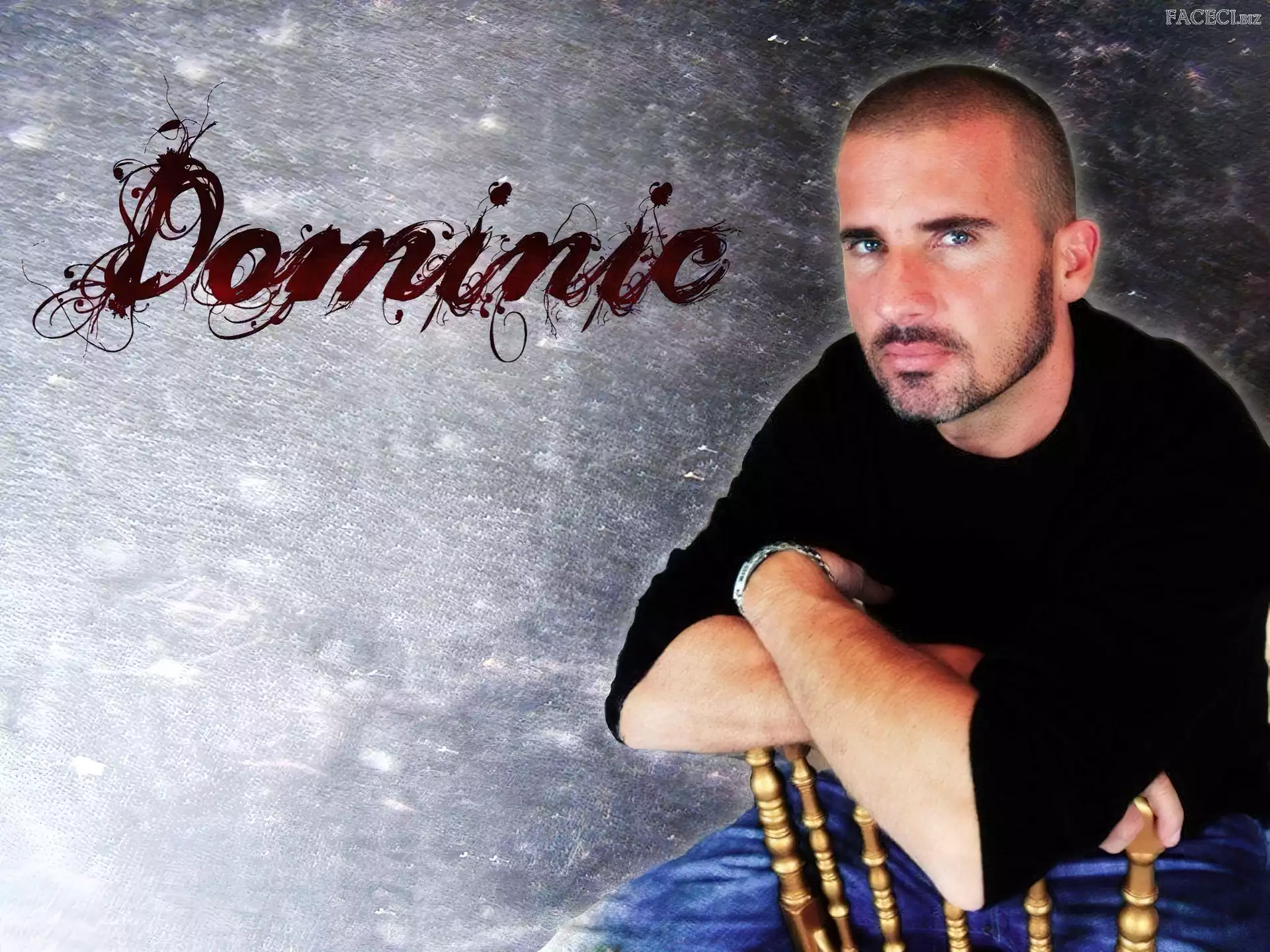 bródka, Dominic Purcell, niebieskie oczy